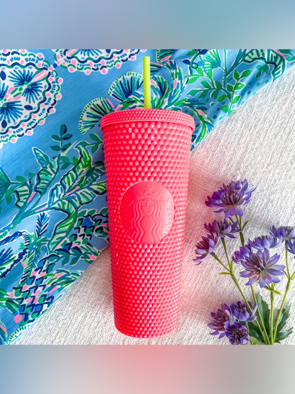 Starbucks neon 24oz  tumbler.